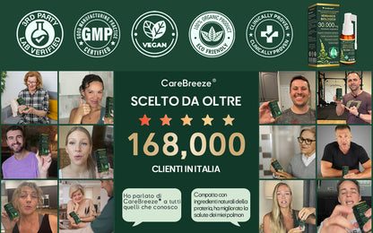 ✅Negozio Ufficiale: CareBreeze® Spray Pulmonare Detossificante con Estratto di Foglie di Verbasco Biologico（👨‍⚕️Agisce direttamente su BPCO, asma, bronchite cronica (CB), infezioni respiratorie, cancro ai polmoni, sinusite e altre condizioni）