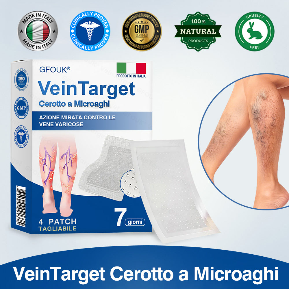 🇮🇹👨‍⚕️✅✅GFOUK® VeinTarget Cerotto a Microaghi⚡Sollievo Immediato, Risultati a Lungo Termine