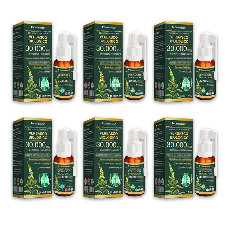 ✅Negozio Ufficiale: CareBreeze® Spray Pulmonare Detossificante con Estratto di Foglie di Verbasco Biologico（👨‍⚕️Agisce direttamente su BPCO, asma, bronchite cronica (CB), infezioni respiratorie, cancro ai polmoni, sinusite e altre condizioni）