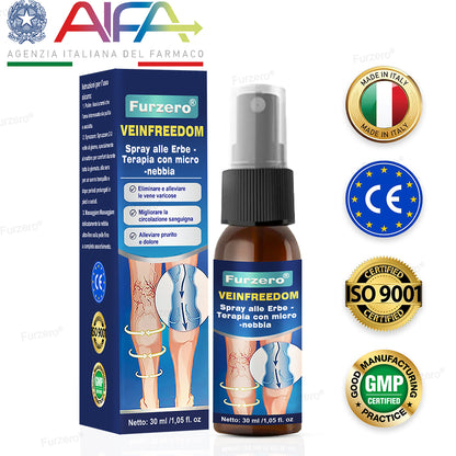 Certificato AIFA✅Prodotto e spedito dall'Italia🌿Furzero® VeinFreedom Spray alle Erbe - Terapia con micro-nebbia