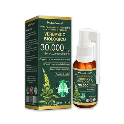✅Negozio Ufficiale: CareBreeze® Spray Pulmonare Detossificante con Estratto di Foglie di Verbasco Biologico（👨‍⚕️Agisce direttamente su BPCO, asma, bronchite cronica (CB), infezioni respiratorie, cancro ai polmoni, sinusite e altre condizioni）