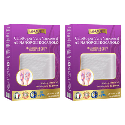 ✅ GFOUK® Cerotto Nano Varicose con Polidocanolo 👩🏼‍⚕️ Raccomandato dalla Società Italiana di Chirurgia Vascolare (Per Varici, Vene Varicose e Gonfiore alle Gambe)