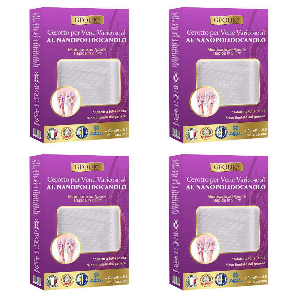 ✅ GFOUK® Cerotto Nano Varicose con Polidocanolo 👩🏼‍⚕️ Raccomandato dalla Società Italiana di Chirurgia Vascolare (Per Varici, Vene Varicose e Gonfiore alle Gambe)