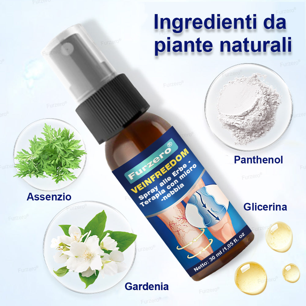 Certificato AIFA✅Prodotto e spedito dall'Italia🌿Furzero® VeinFreedom Spray alle Erbe - Terapia con micro-nebbia