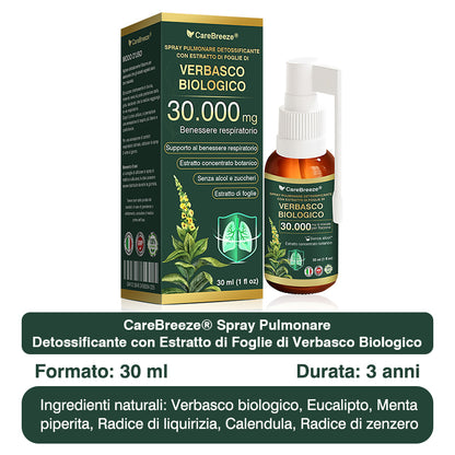 ✅Negozio Ufficiale: CareBreeze® Spray Pulmonare Detossificante con Estratto di Foglie di Verbasco Biologico（👨‍⚕️Agisce direttamente su BPCO, asma, bronchite cronica (CB), infezioni respiratorie, cancro ai polmoni, sinusite e altre condizioni）