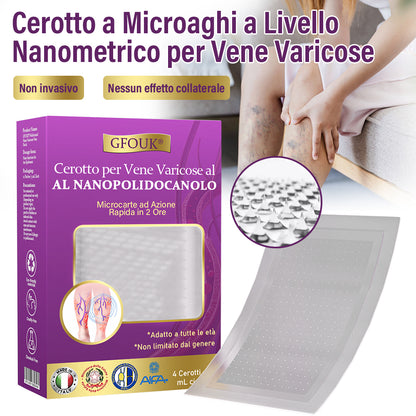 ✅ GFOUK® Cerotto Nano Varicose con Polidocanolo 👩🏼‍⚕️ Raccomandato dalla Società Italiana di Chirurgia Vascolare (Per Varici, Vene Varicose e Gonfiore alle Gambe)