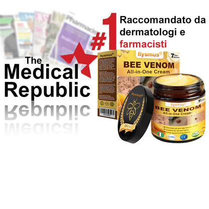 🍀flysmus® Crema al Veleno d’Ape – Testata da dermatologi. Efficace contro verruche, noduli, lesioni, infezioni e cicatrici.