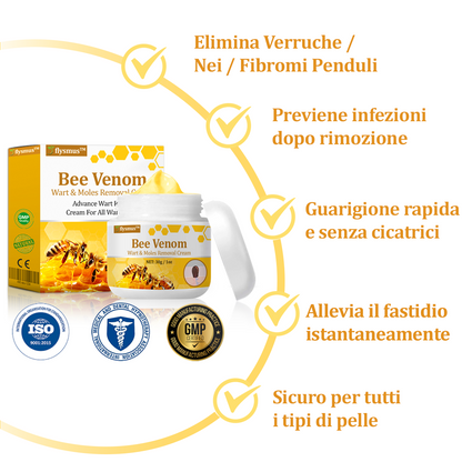 🌟flysmus™ Cura Forte al veleno d'ape: trattamento efficace per verruche, escrescenze cutanee, infezioni e cicatrici, favorisce il rinnovo e la levigatura della pelle irregolare 👨‍⚕️