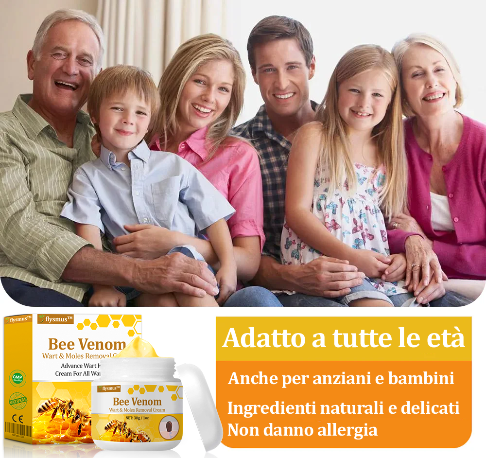 🌟flysmus™ Cura Forte al veleno d'ape: trattamento efficace per verruche, escrescenze cutanee, infezioni e cicatrici, favorisce il rinnovo e la levigatura della pelle irregolare 👨‍⚕️